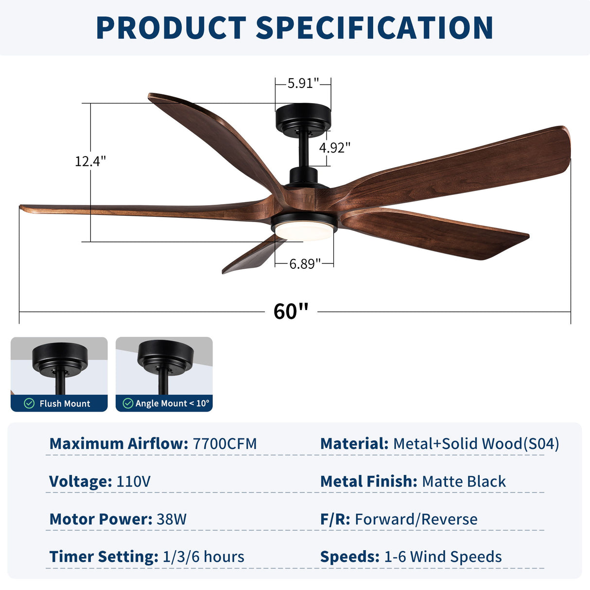 Ceiling Fan With Light And Remote Control