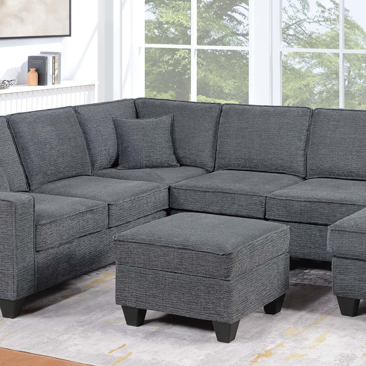 5 Piece Sectional Set With Left Arm Loveseat With USB Port