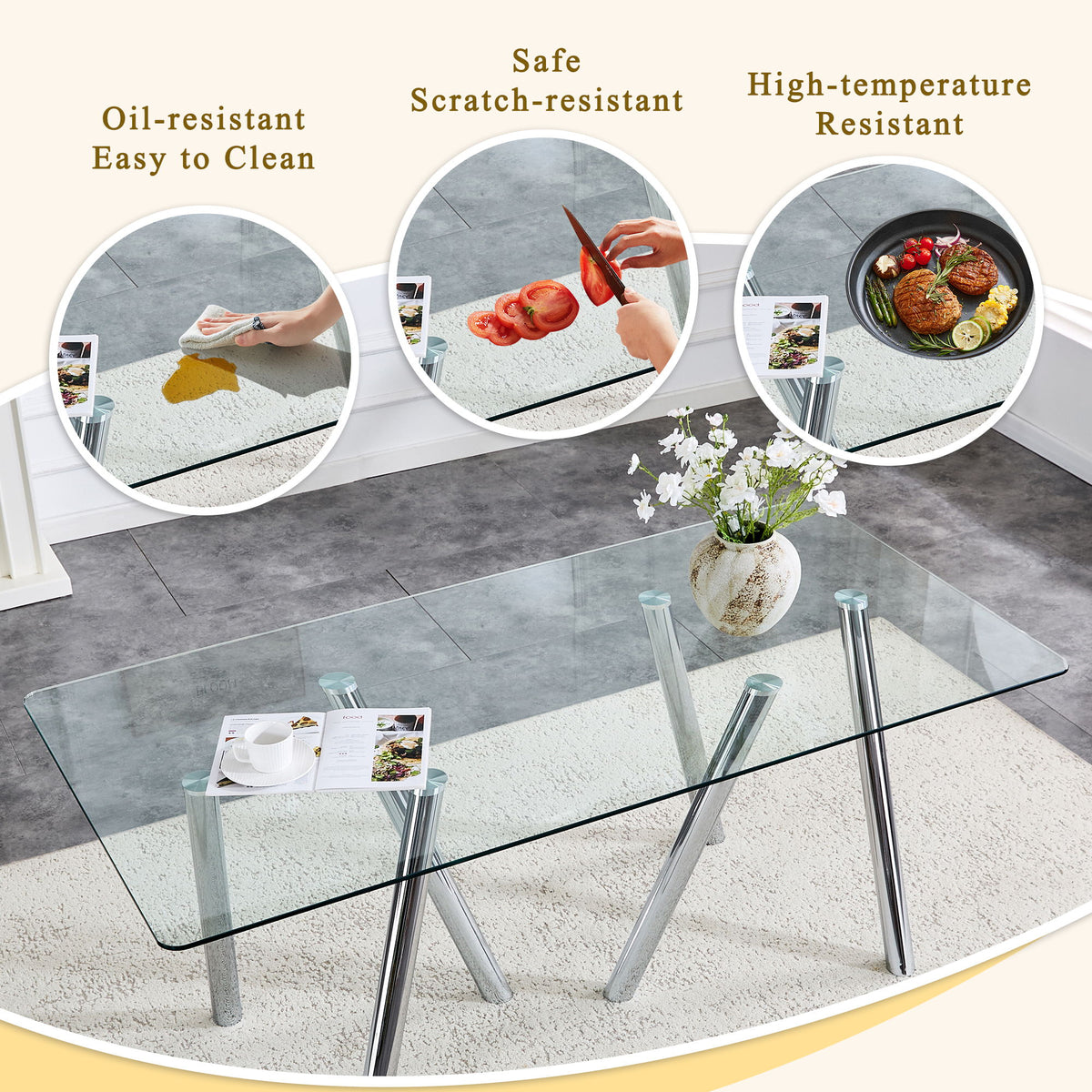 Dining Table With Transparent Surface