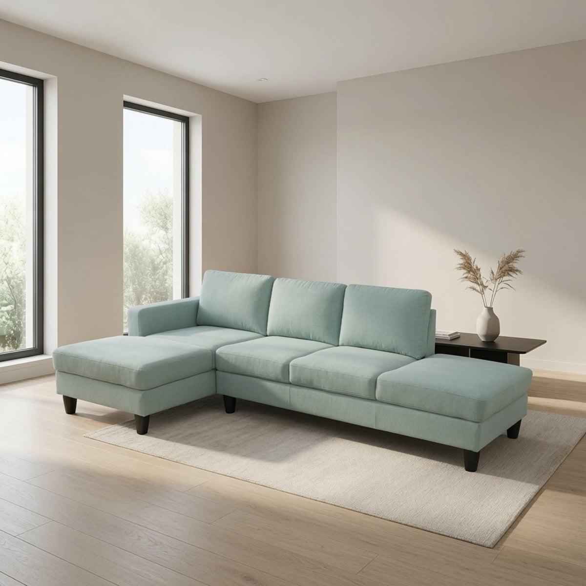 L - Shaped Design Chaise Sofa With Ottoman