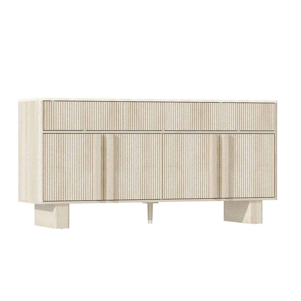 Sideboard Buffet Cabinet With 3 Drawers And 4 Doors For Dining Room