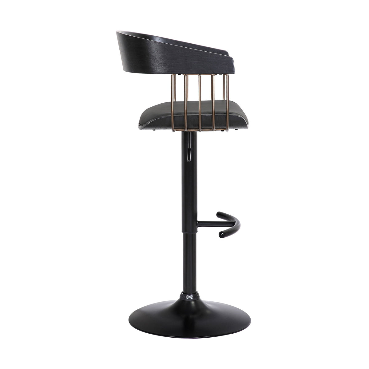 Larisa - Adjustable Wood Bar Stool - Black