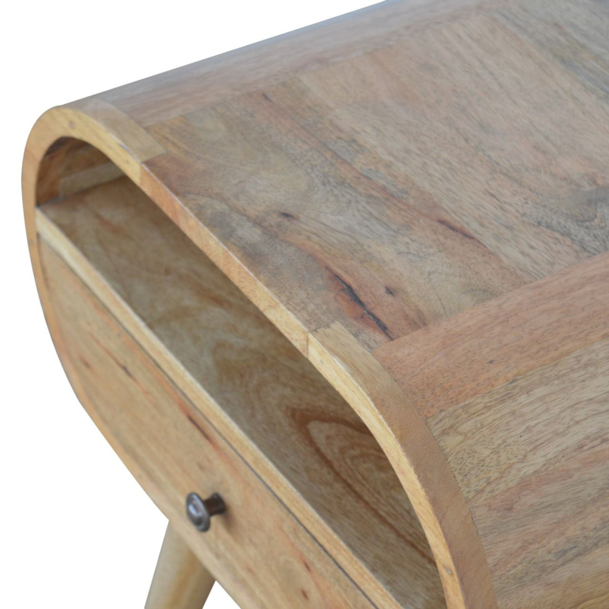 Circular Open Slot Nightstand - Oak