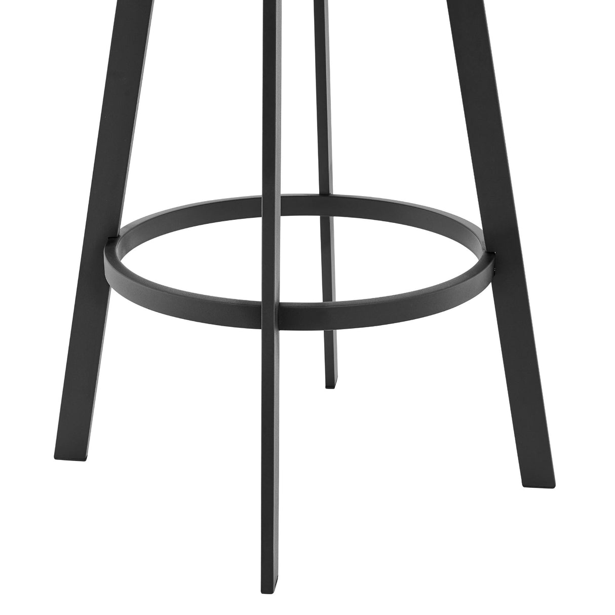 Capri - 26" Swivel Modern Black Metal And Slate Gray Faux Leather Barstool