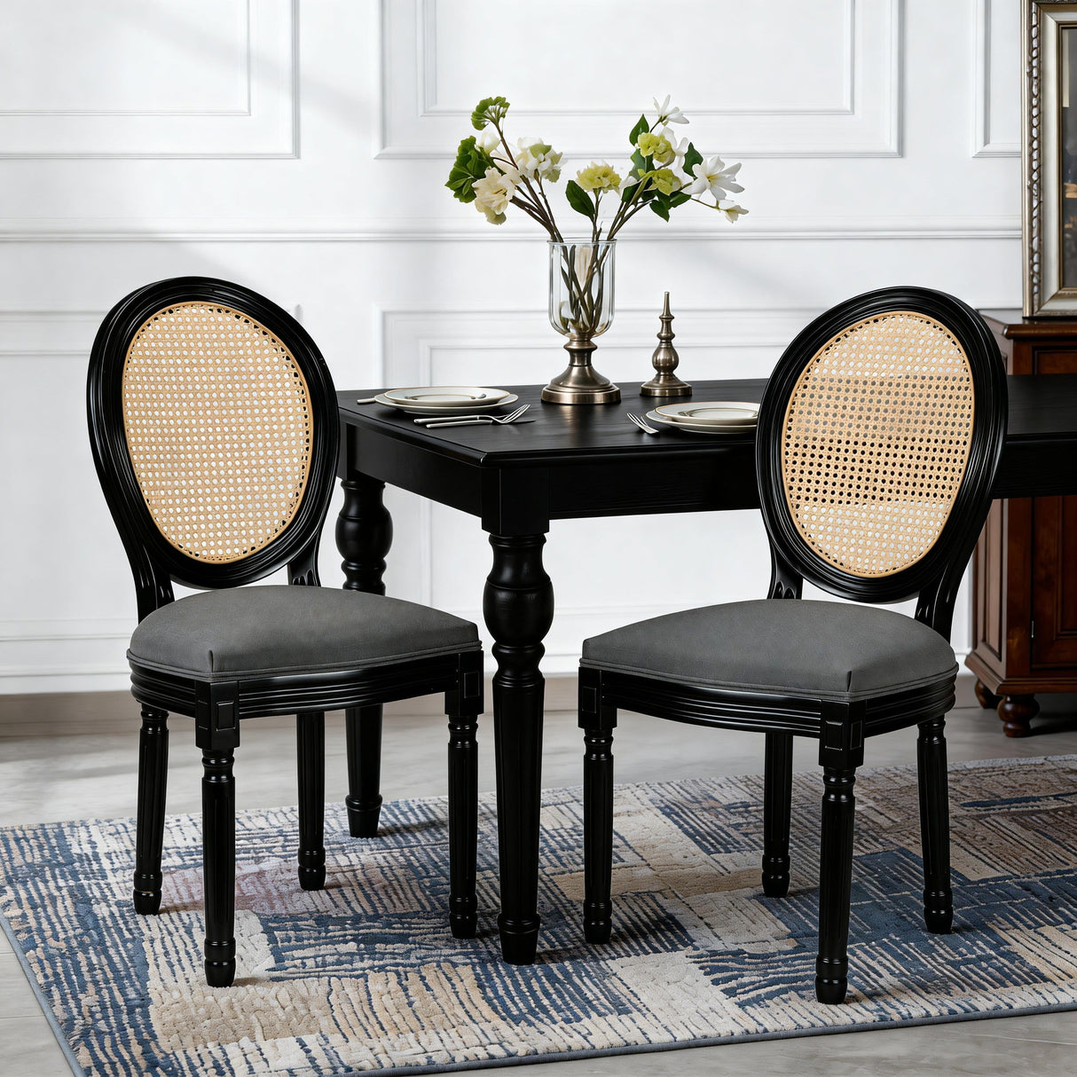 French Country Dining Chairs With Round Back (Set of 2)