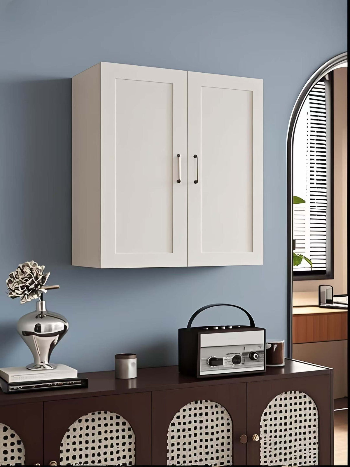 Shaker Wall Cabinet With Soft Close Hinges, Adjustable Shelves, Double Door