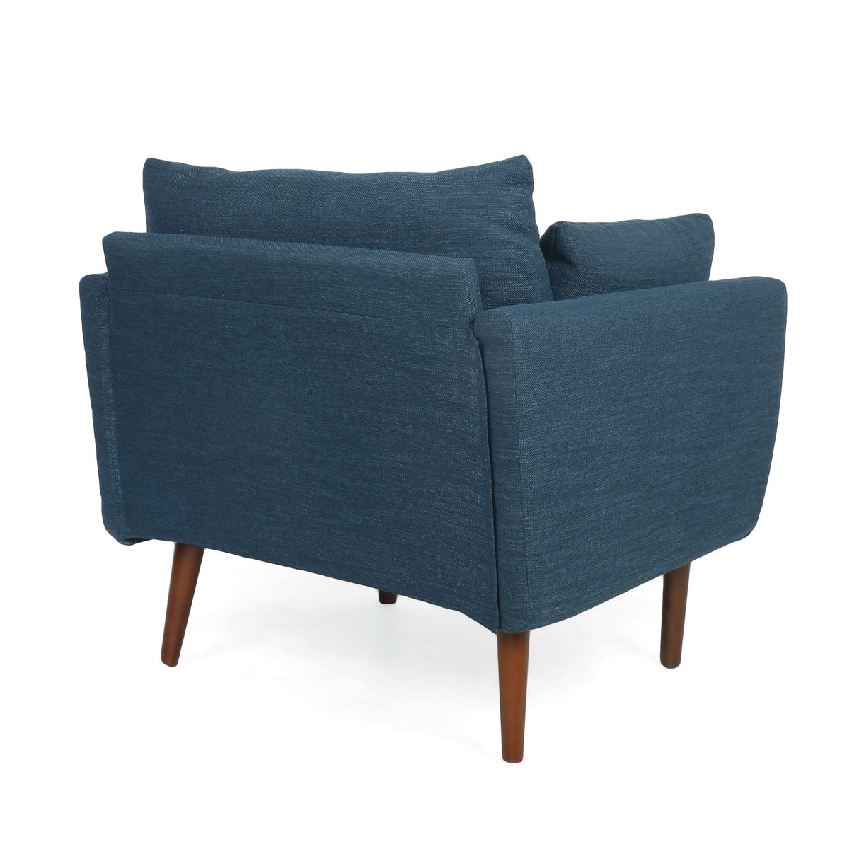 Luminate - Upholstered Fabric Club Chair With Tapered Legs And 2 Accent Pillows - Navy Blue