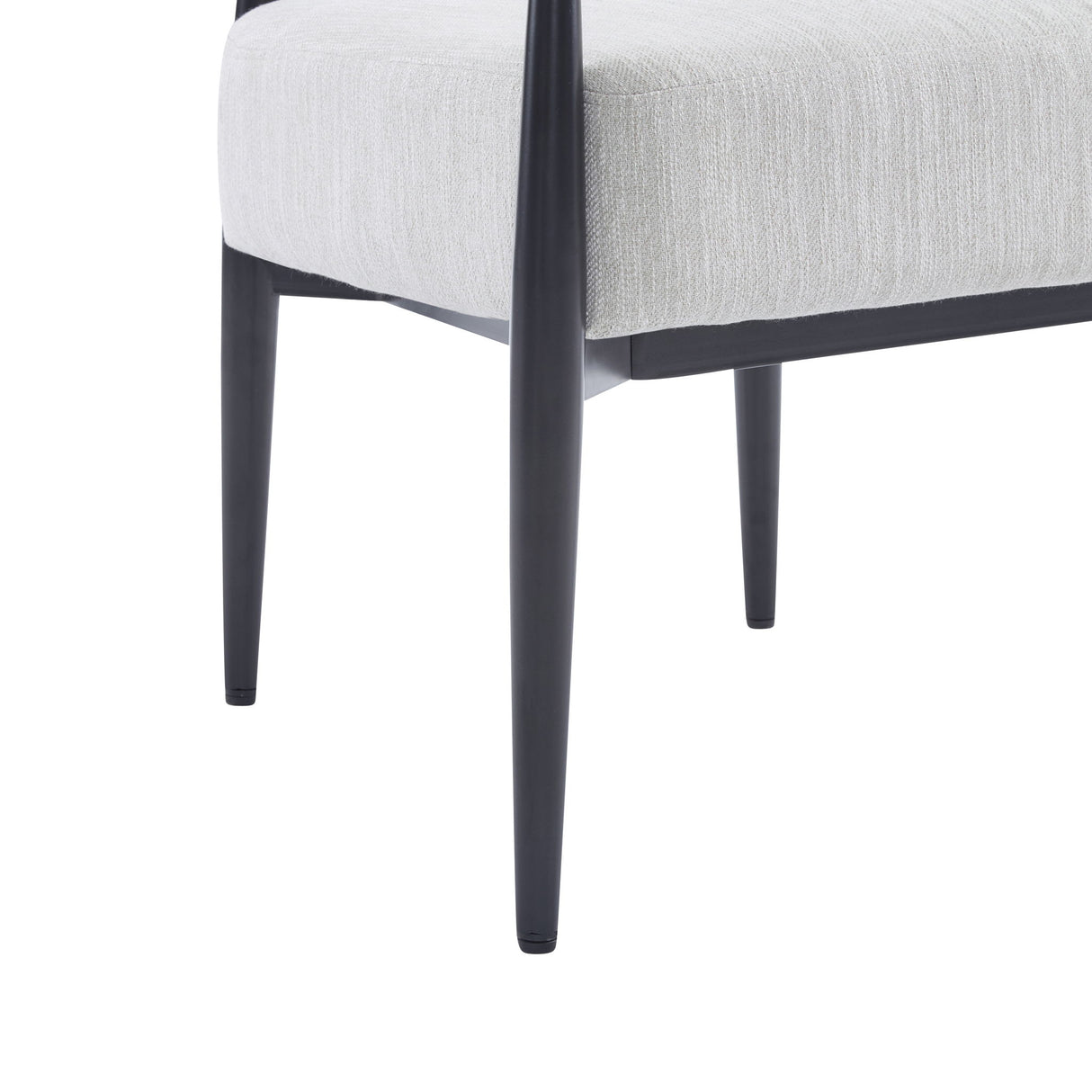 Upholstered Accent Armchair With Tapered Legs - Beige / Black / Gold