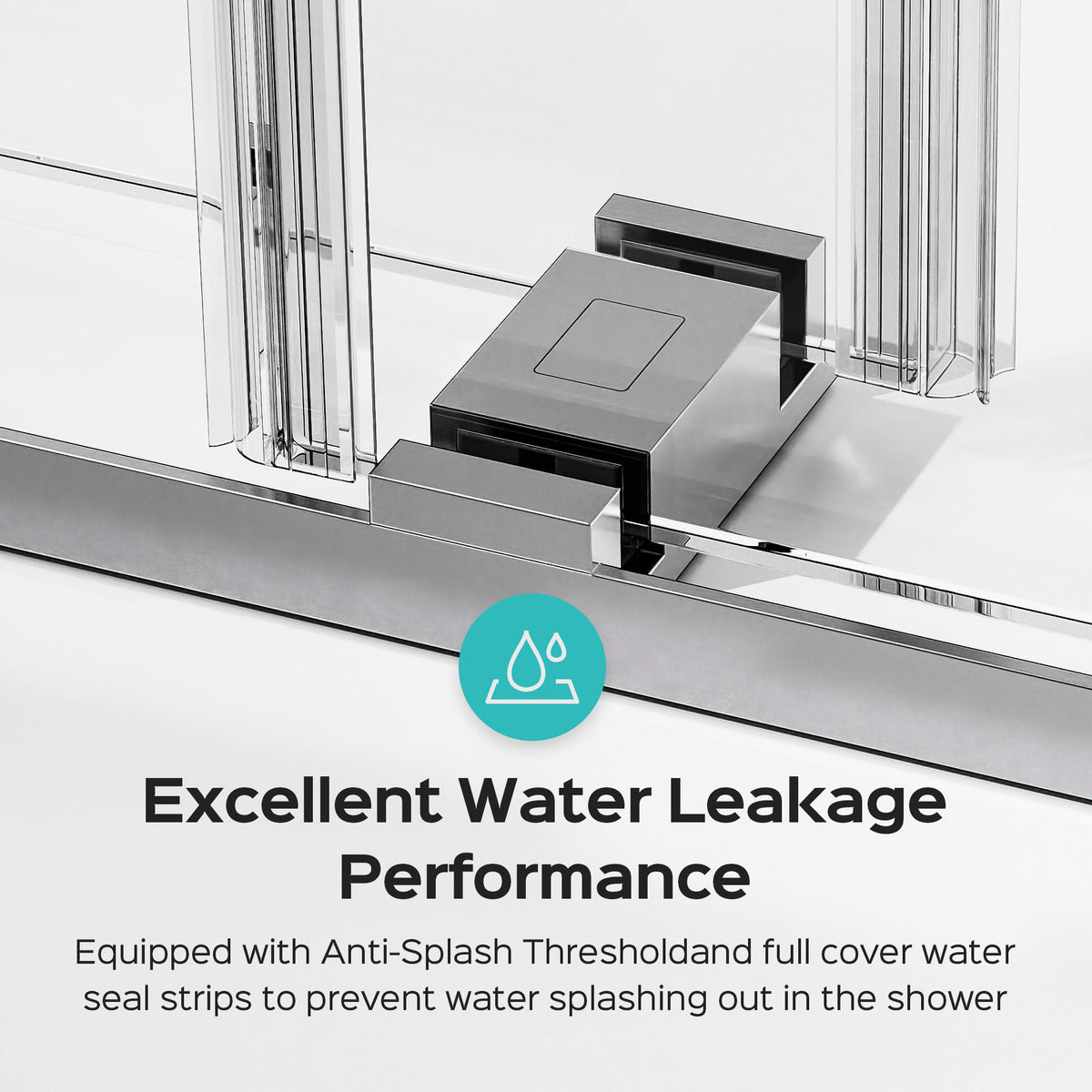 Frameless Double Sliding Shower Door - Chrome