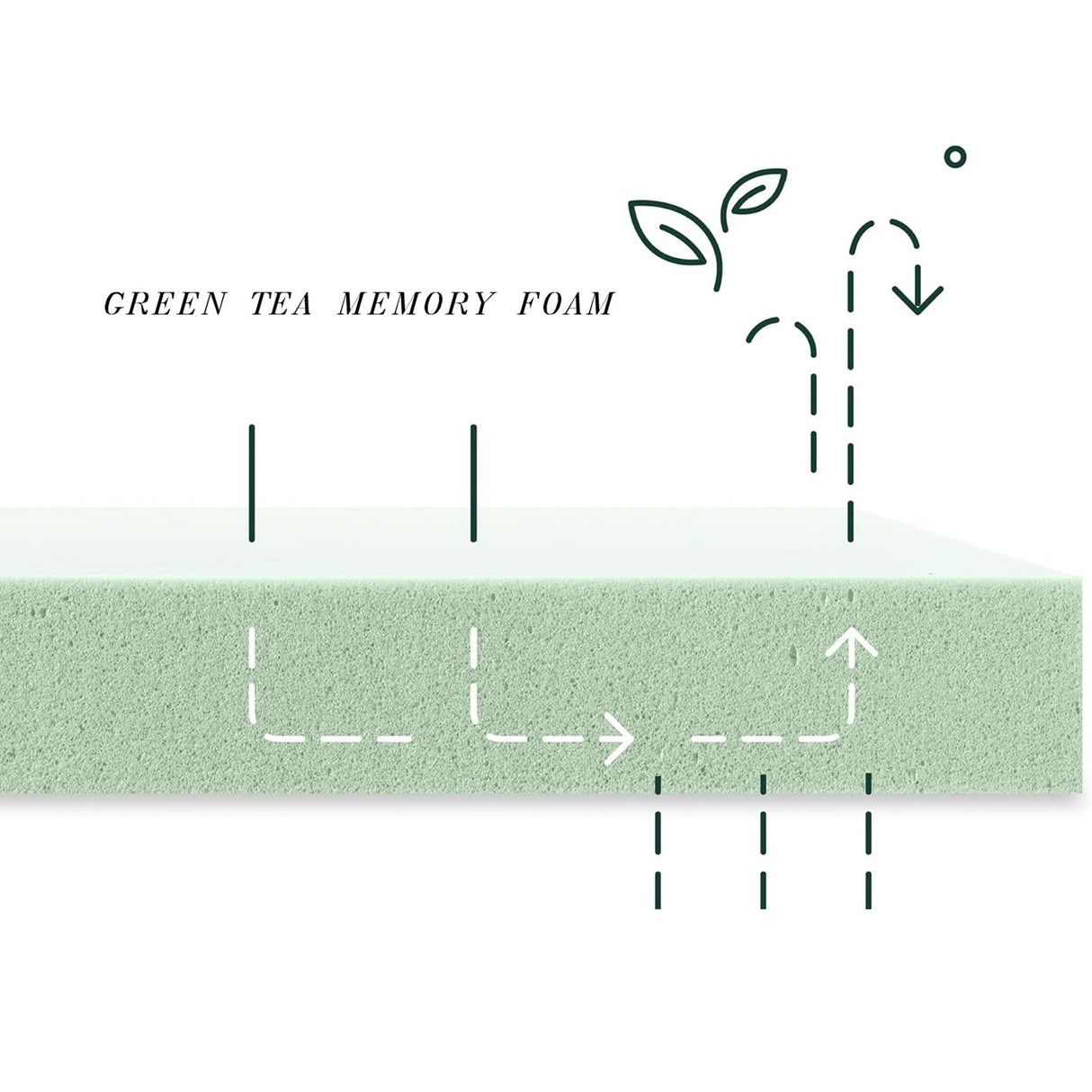 8" Green Tea Memory Foam Mattress In Box - White - Twin