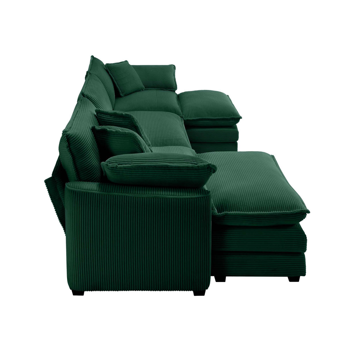 Modern Oversized Modular Cushion Sofa With Ottoman, Low Back, Deep Seating Sofa Set