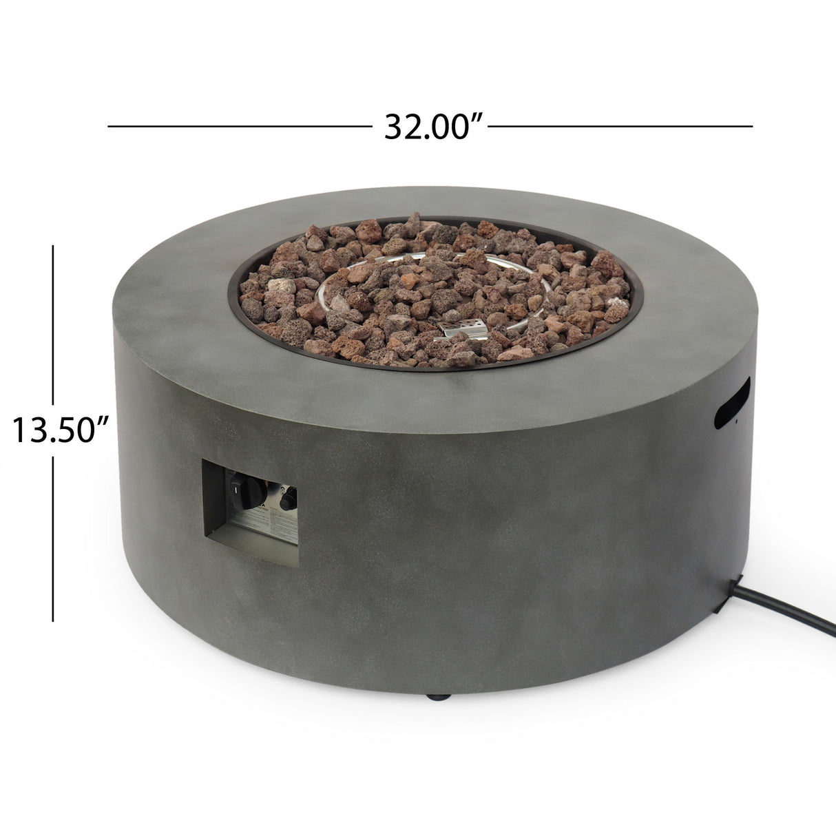 Round Propane Fire Pit Table Modern Outdoor Patio Heater 40000 BTU