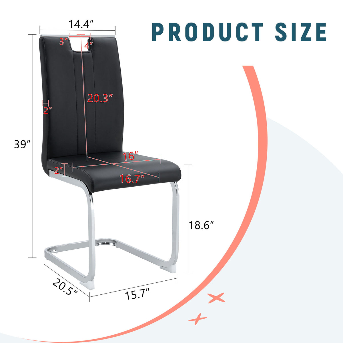 Bow Shaped Chairs, Ergonomic Design, Non Slip Base