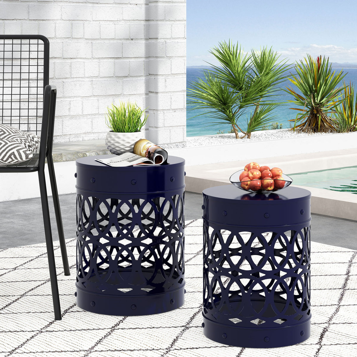 Delight - Powder Coated Iron End Table (Set of 2)