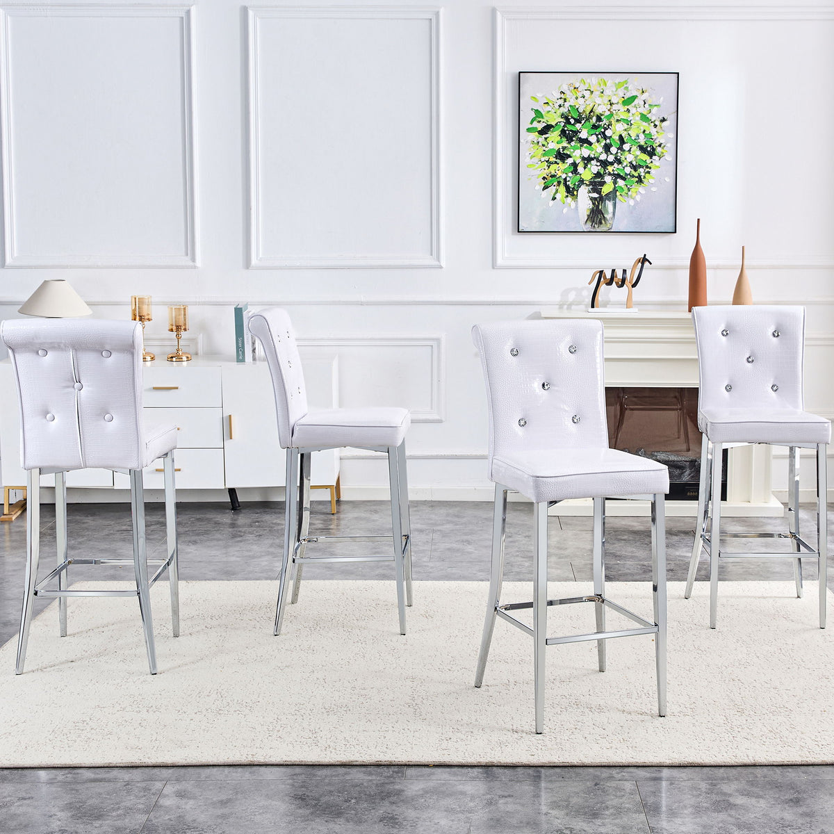 Bar Chairs & Crystal Clasp Design (Set of 2)