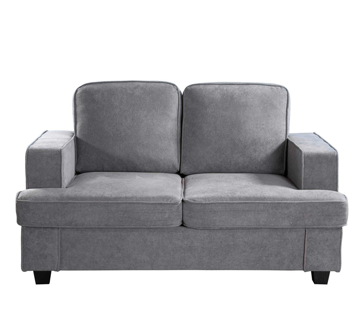 Modern Loveseat, Comfortable 2 Seater Couch With Deep Seating, Loose Back Cushions, Wide Arms