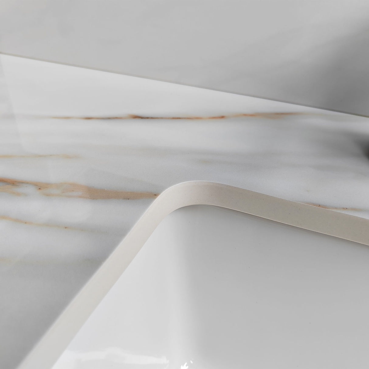 Vanity Top With Undermount Sink And Backsplash, Sintered Stone