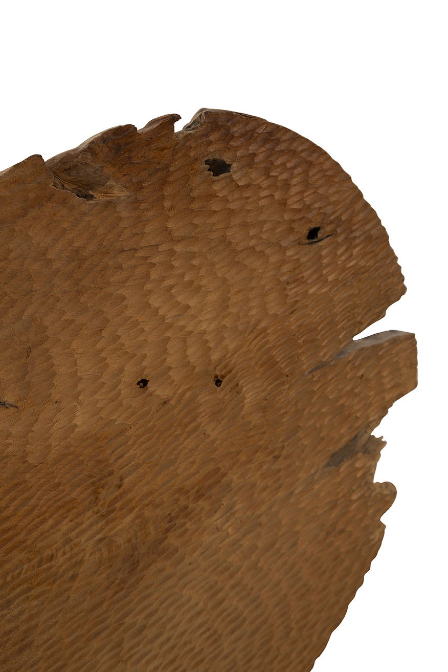 Teak Sculpture Set (Set of 2) - Dark Brown