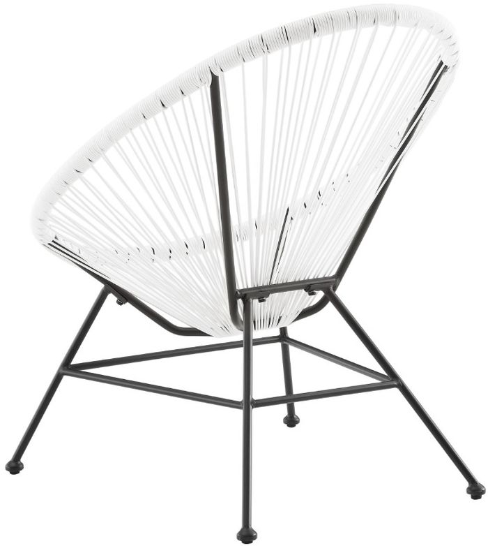 Linon Anson White/Black Rope/Steel Outdoor Single Chair
