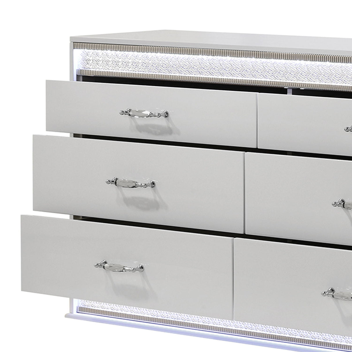 Glam - 6 Drawer Dresser With LED Lighting (Includes Dresser Only) - White