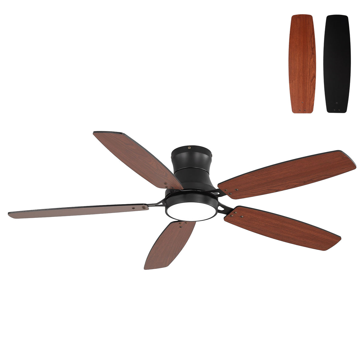 42" Ceiling Fan With Light, Tri Color Dimmable, DC Motor, 5 Blades