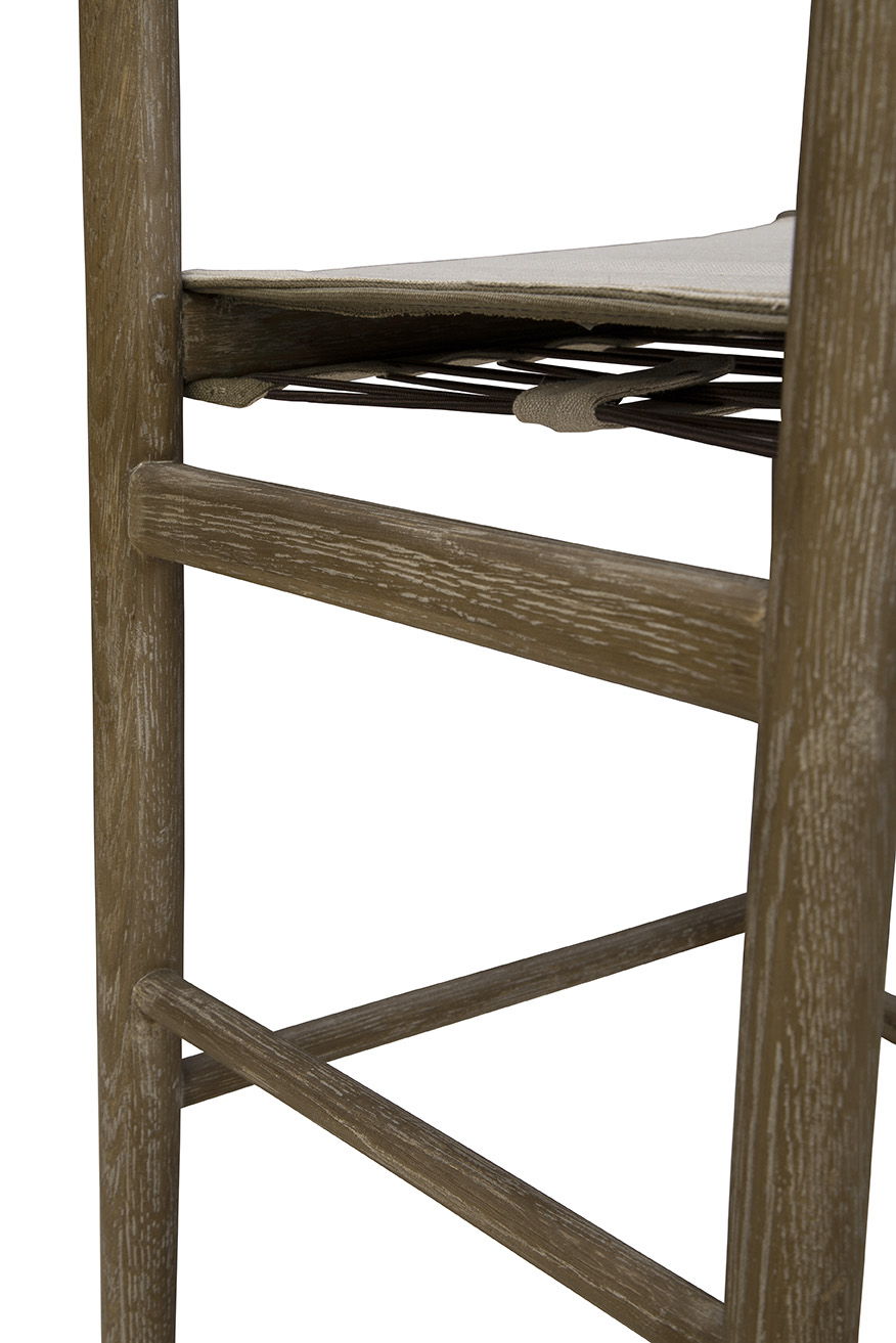 Prescott - Linen Counter Stool - Beige / Light Brown