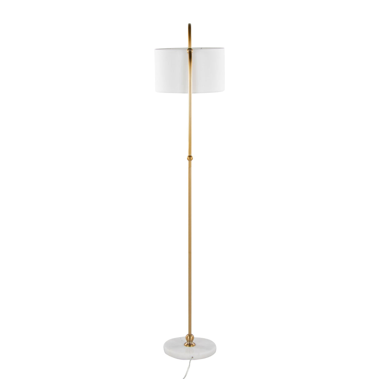 Leslie - Glam / Art Deco Floor Lamp - Gold / White