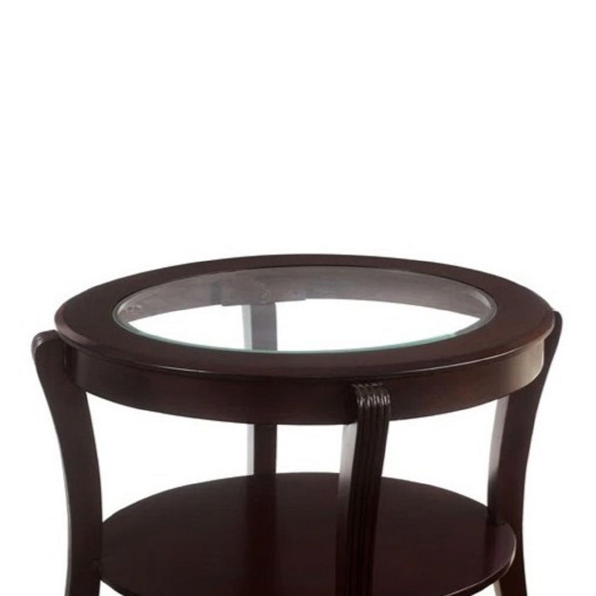 Contemporary Table With Open Lower Shelf