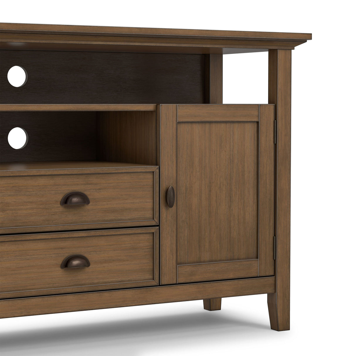 Redmond - Tall TV Media Stand - Rustic Natural Aged Brown