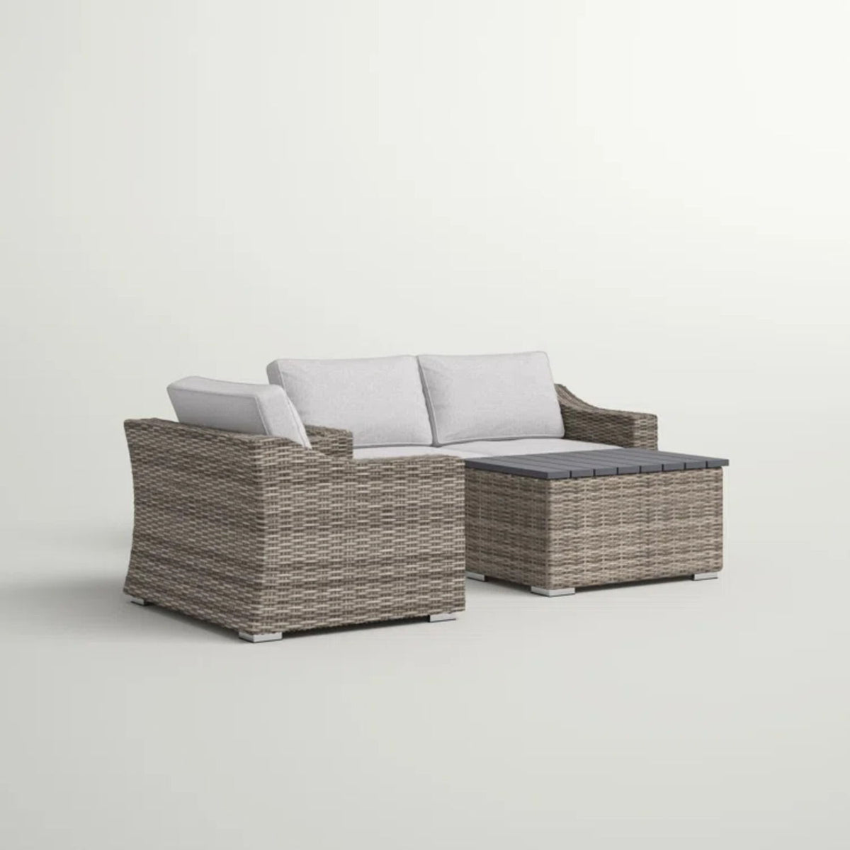 3 Person Seating Group With Cushions Perfect For Outdoor Relaxation - Gray / Gray Mix
