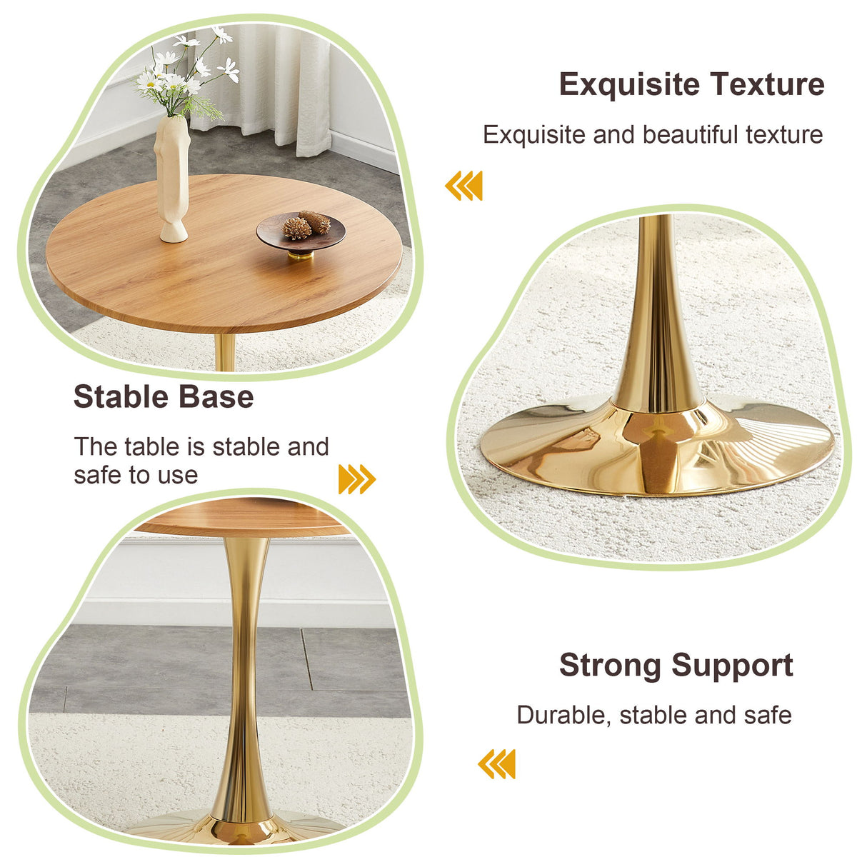 Round Dining Table With Thickened Top For Kitchen