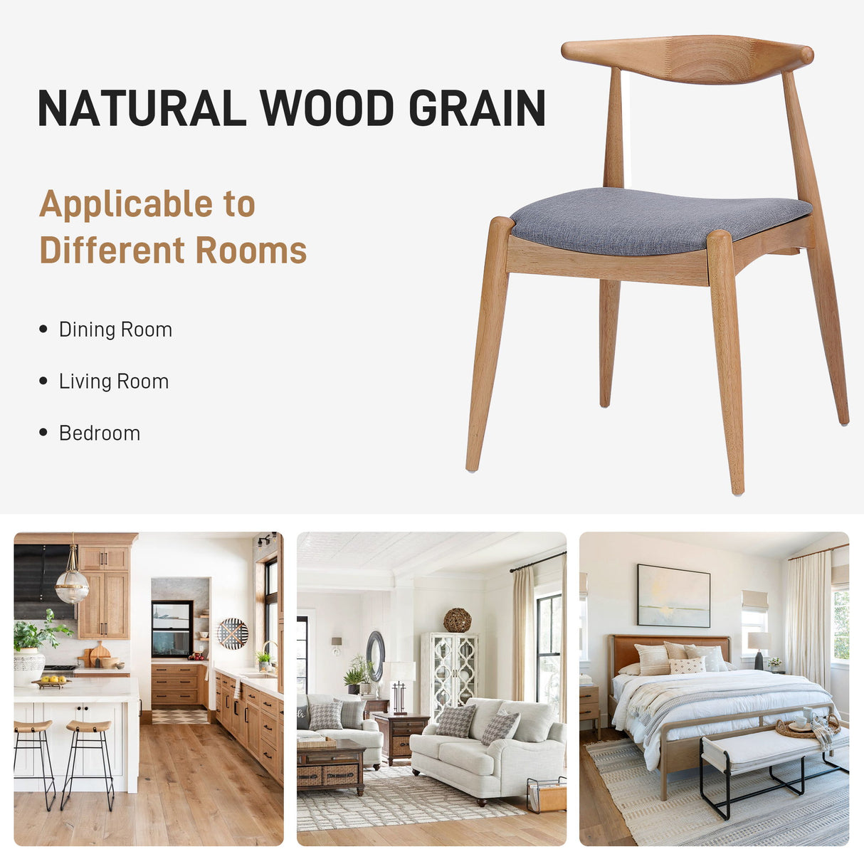 Elegant Dining Chairs With Ergonomic Backrest & Comfort Cushions (Set of 2)