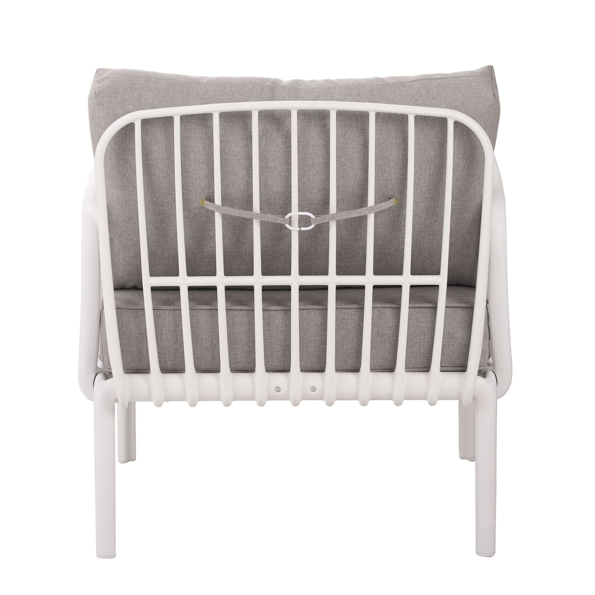 Outdoor Patio Club Chair, Modern Patio Furniture, Waterproof Thick Cushion Deep Seating For Porch, Balcony - White / Gray