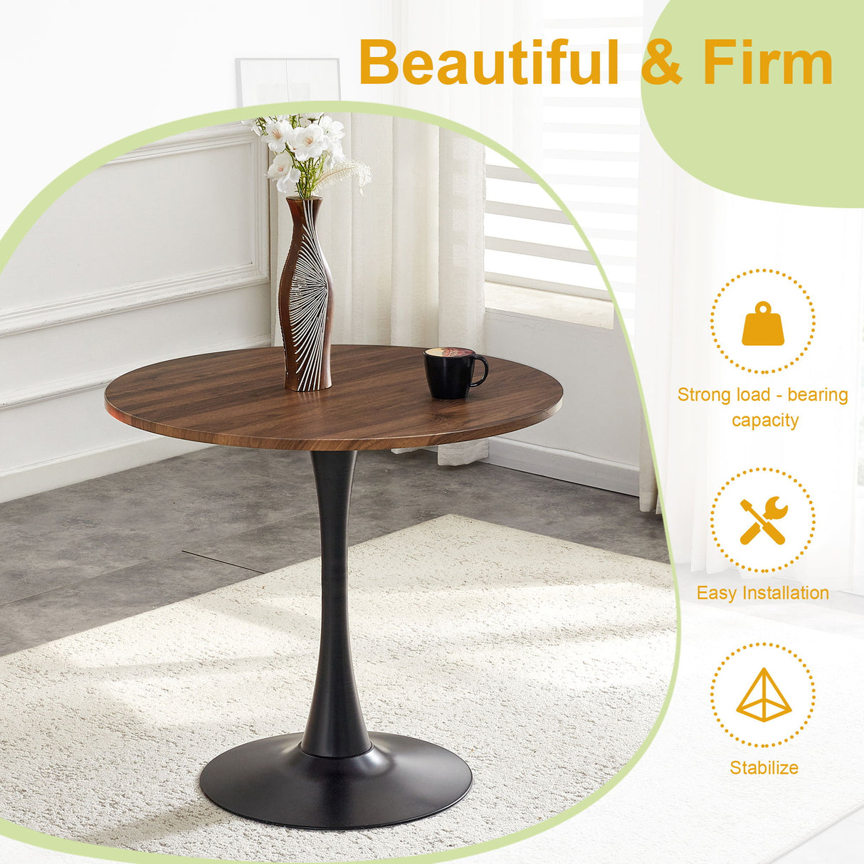 Ergonomic Round Dining Table For Kitchen