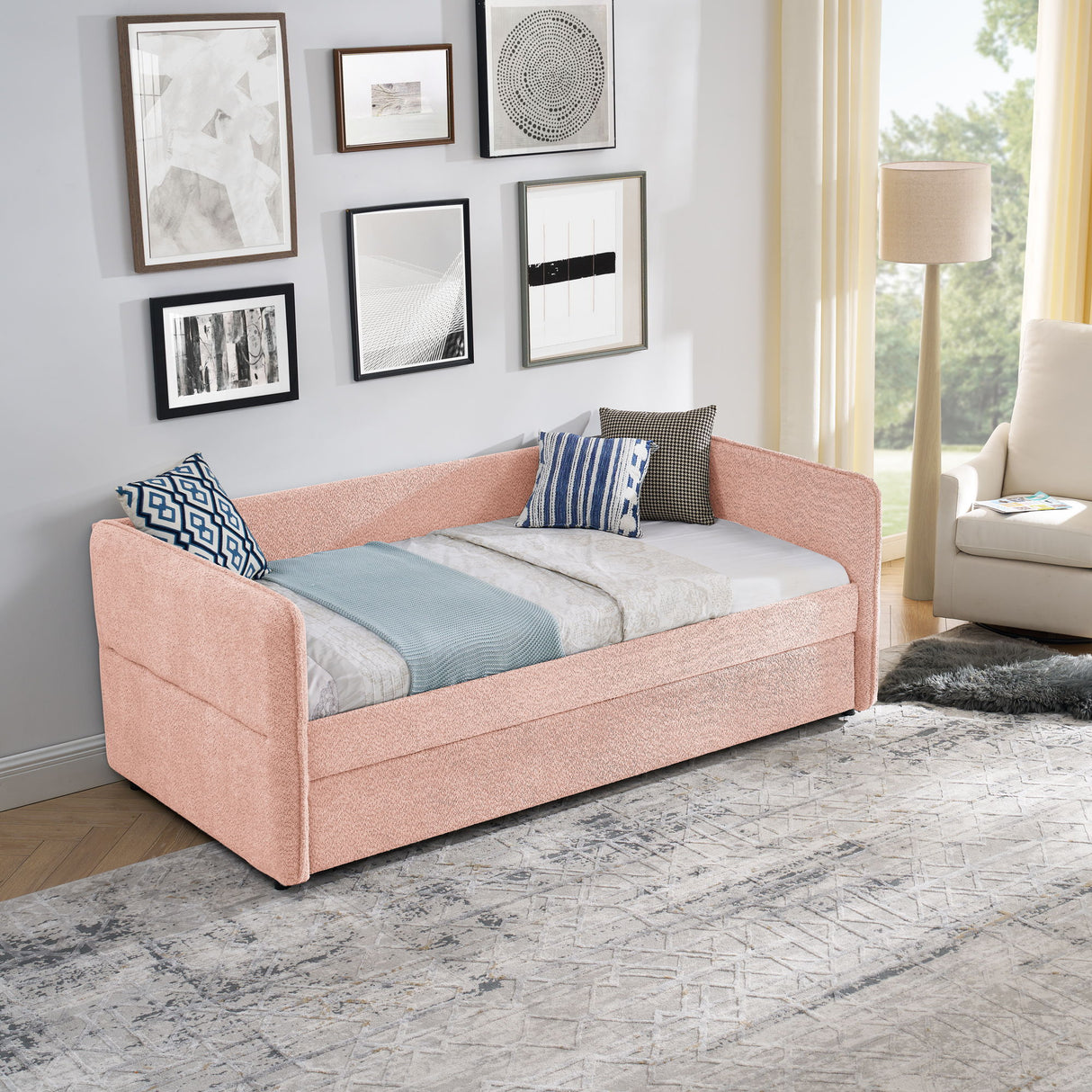 Upholstered Daybed With Pop Up Trundle