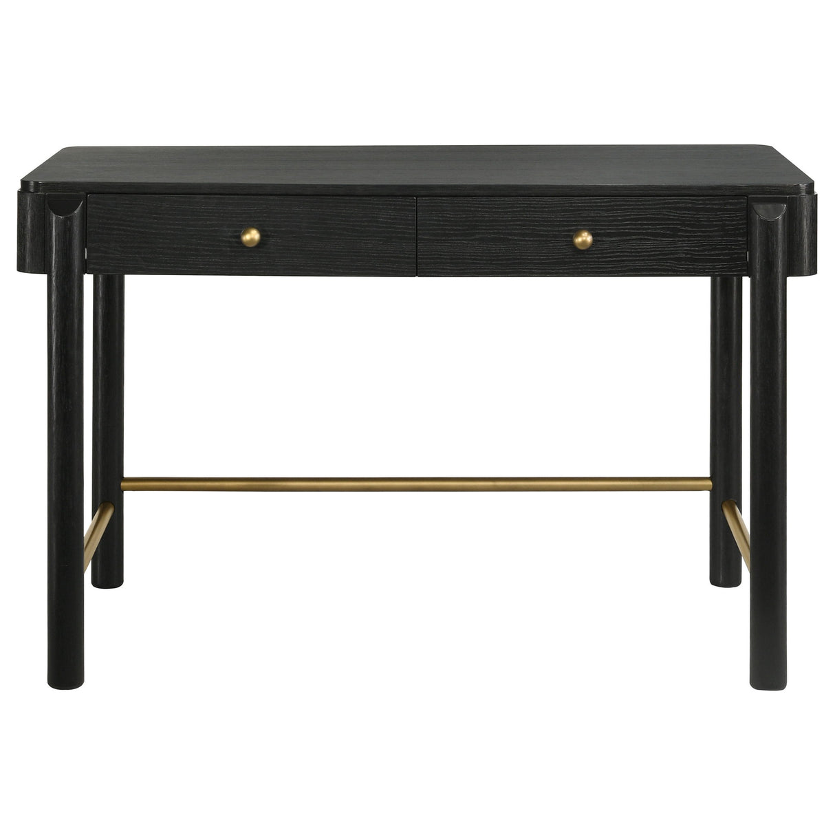 Anser - 2 Drawer Vanity Desk Makeup Table Rounded Design - Black