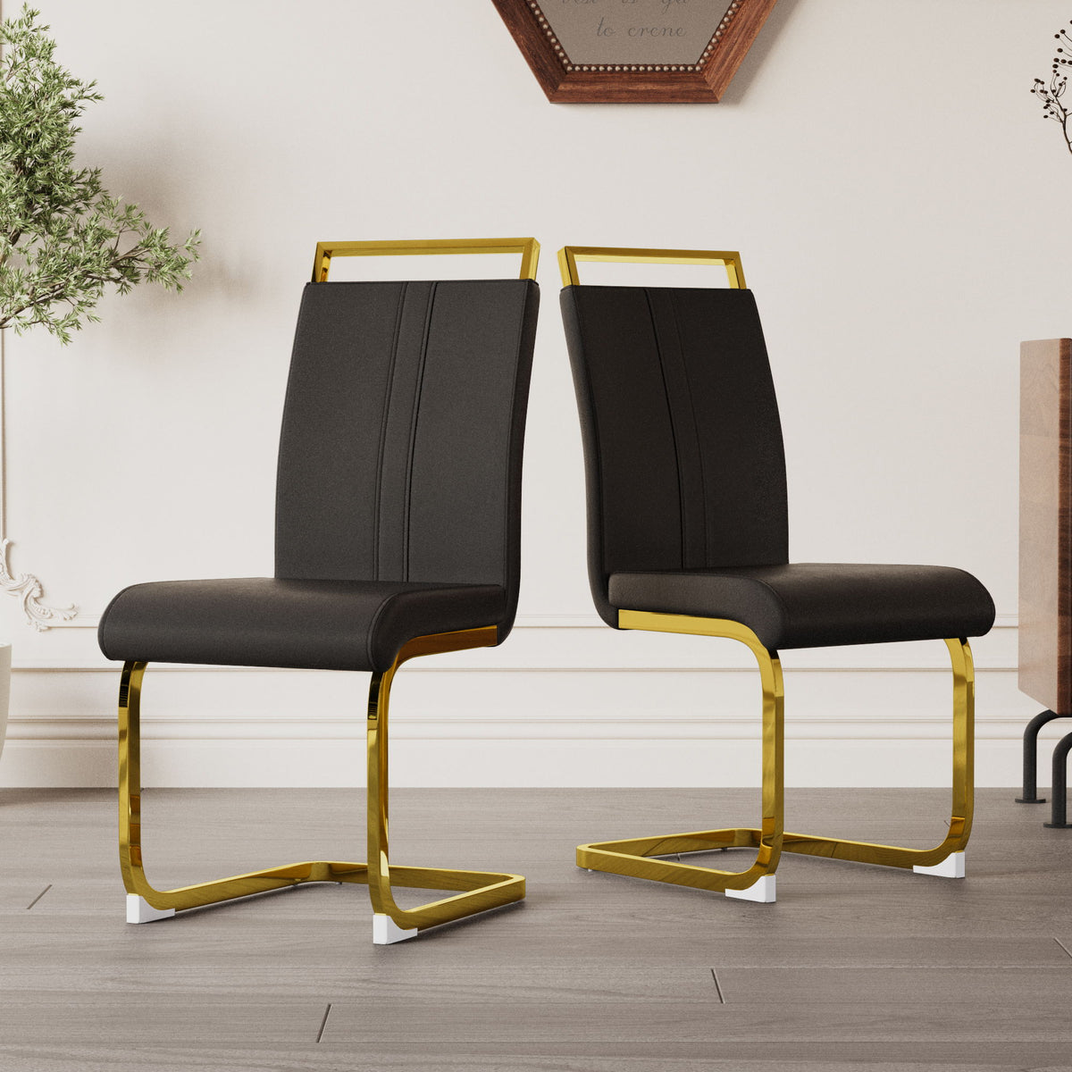 Side Dining Room Chair, Padded Seat High Back