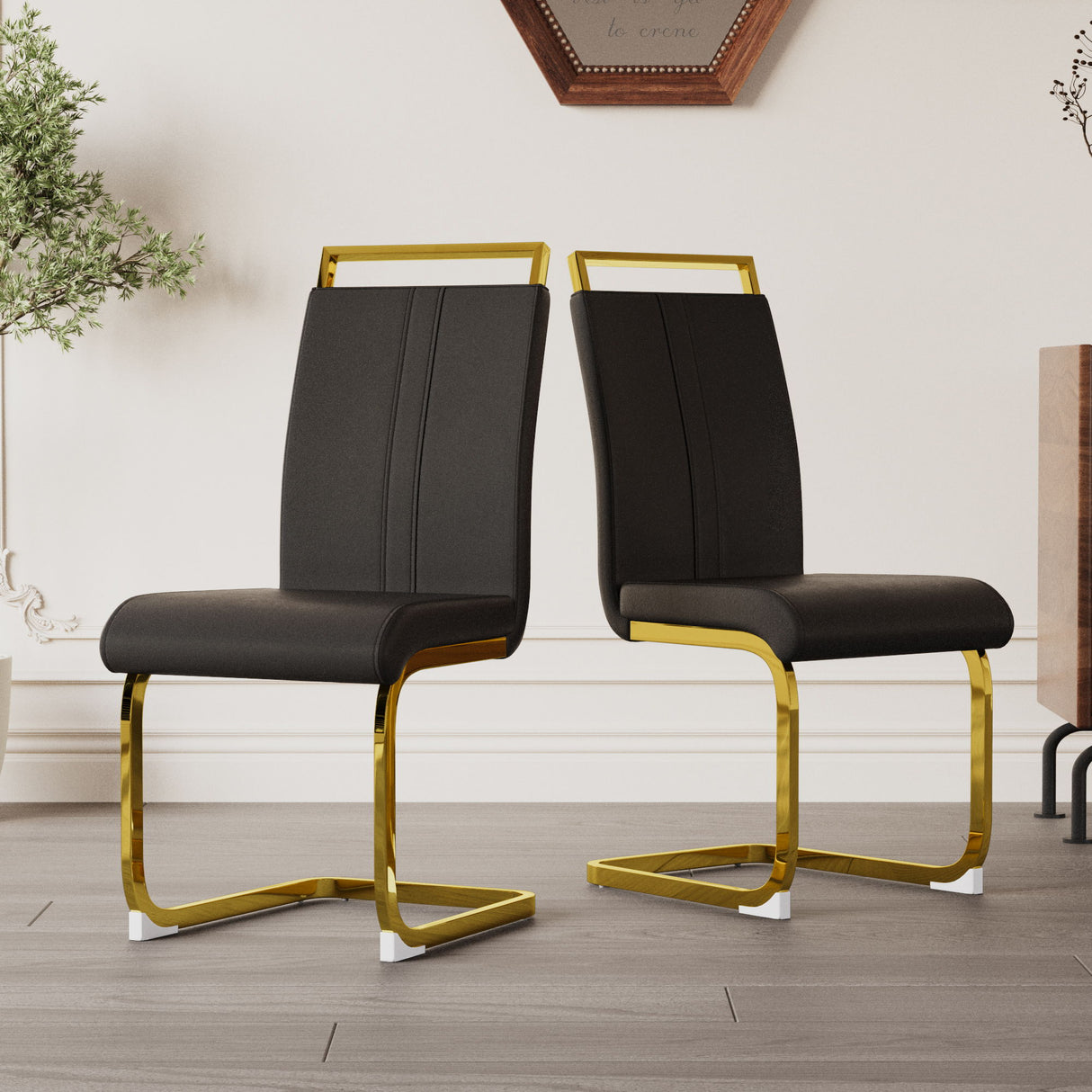 Side Dining Room Chair, Padded Seat High Back
