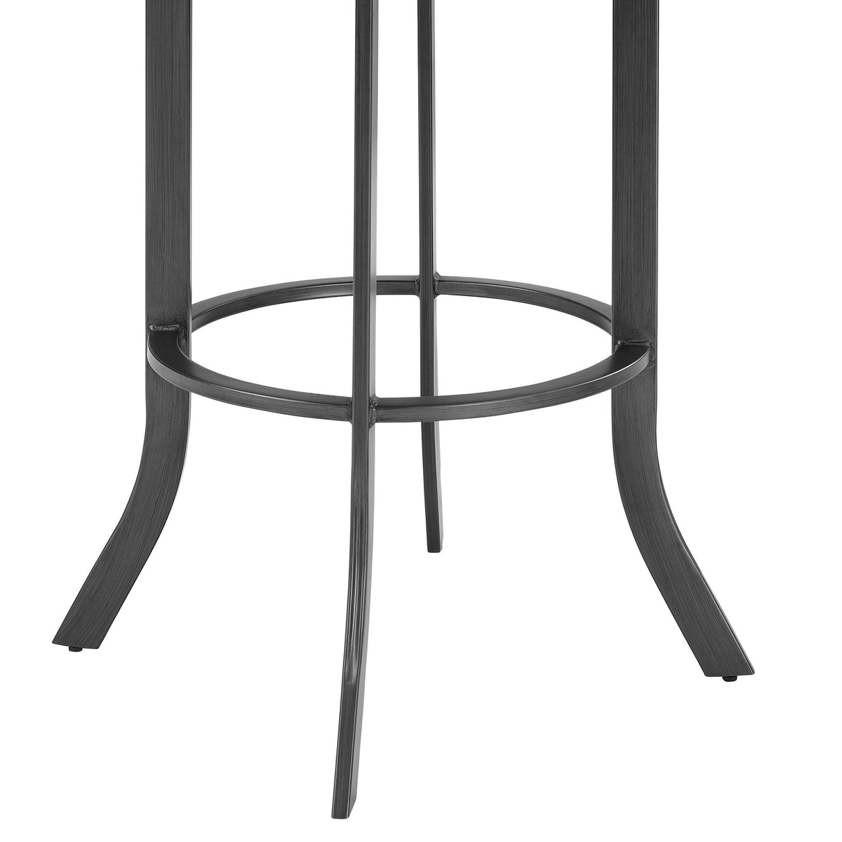 Edy - Swivel 30" Mineral Finish And Black Faux Leather Bar Stool