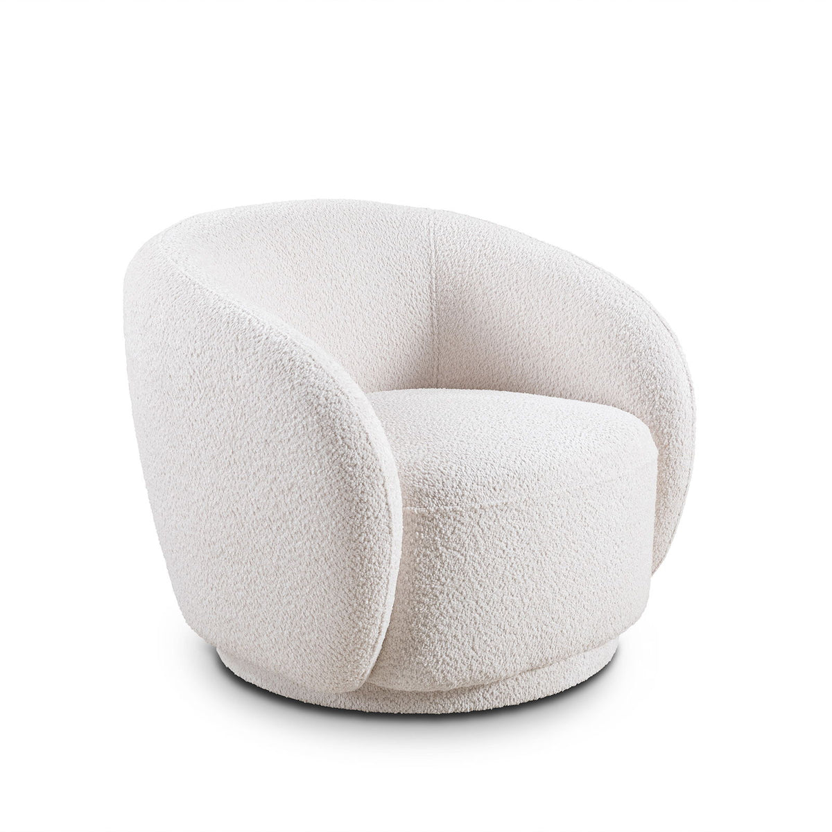 Swivel Accent Upholstered Barrel Chair - White