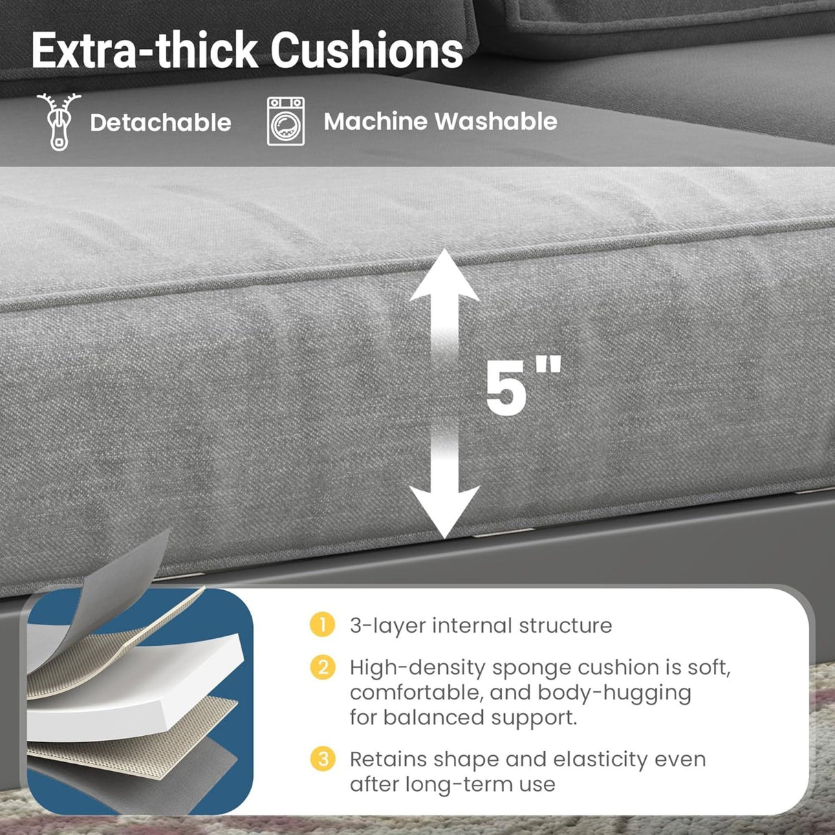 Outdoor Patio Set All-Weather With Thick Cushions
