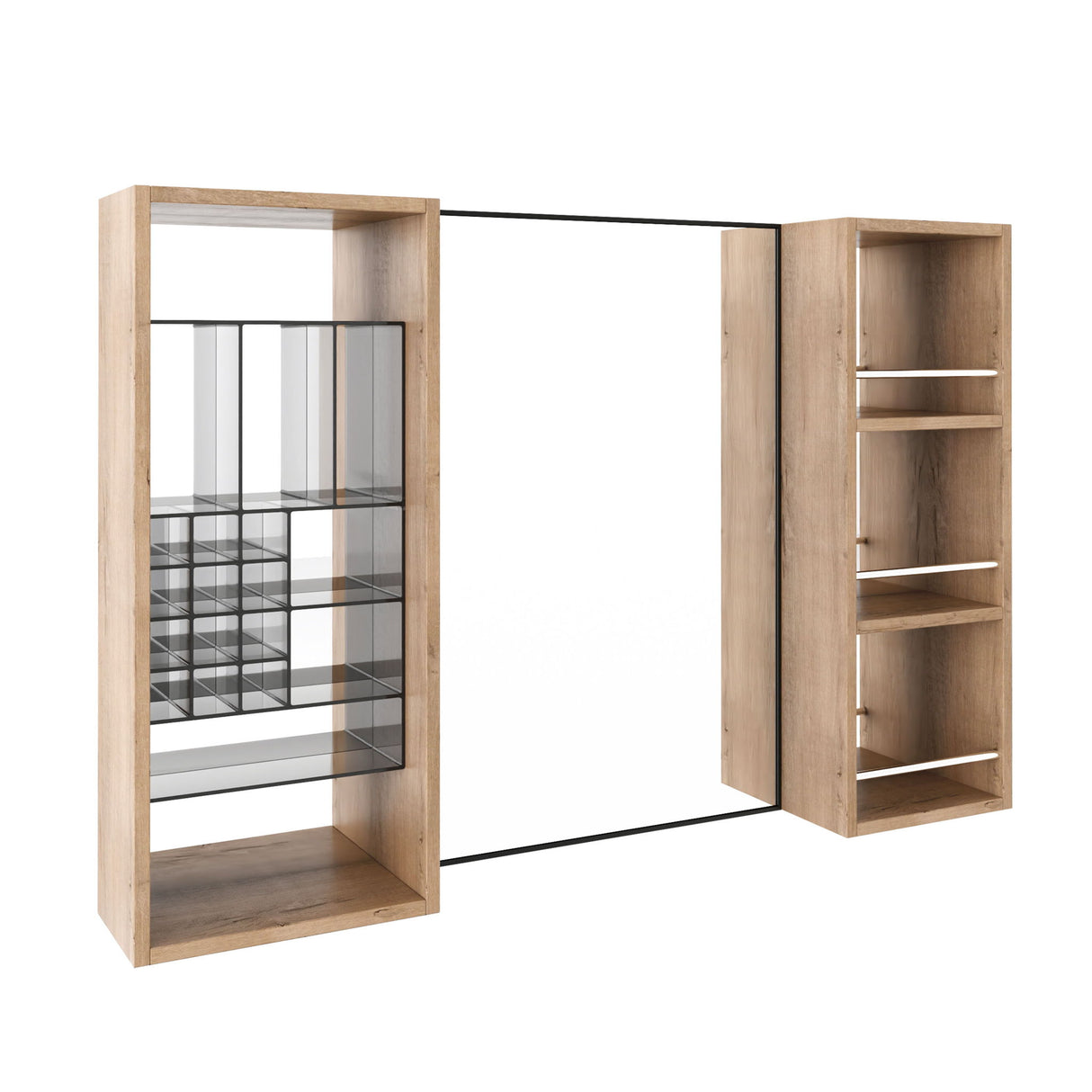 41.3" Wall Mounted Bathroom Cabinet With Storage - Imitative Oak