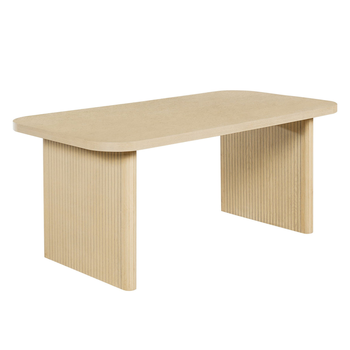 Dining Table Set With 4 Upholstered Dining Chairs, Indoor Dining Room Furniture - Natural / Oatmeal