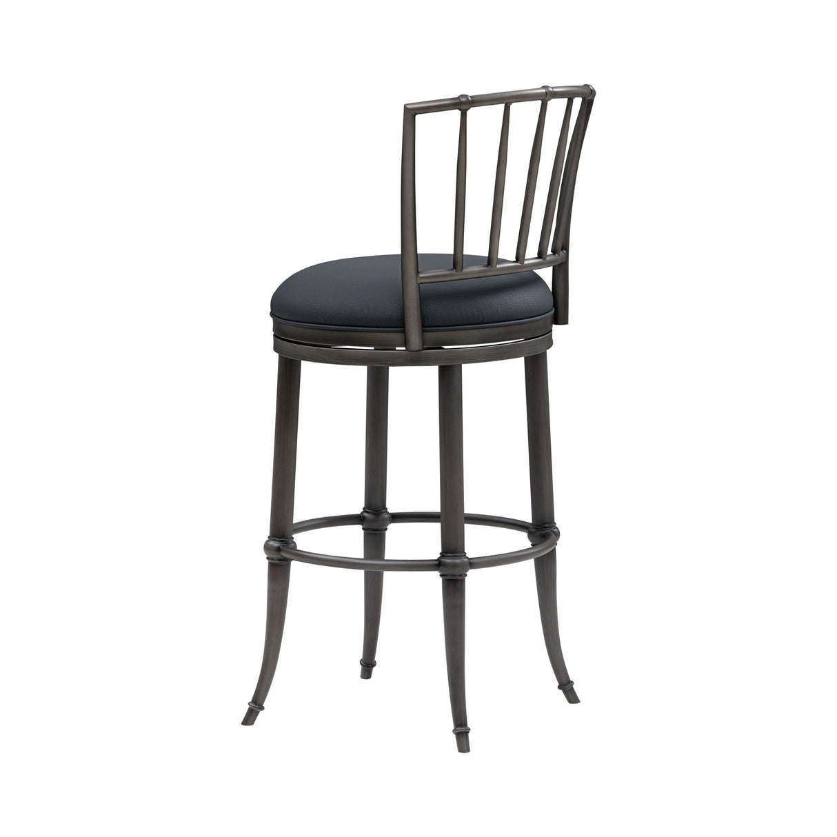 Vince - Commercial Grade Steel Frame Faux Leather Upholstered Swivel Bar Height Barstool