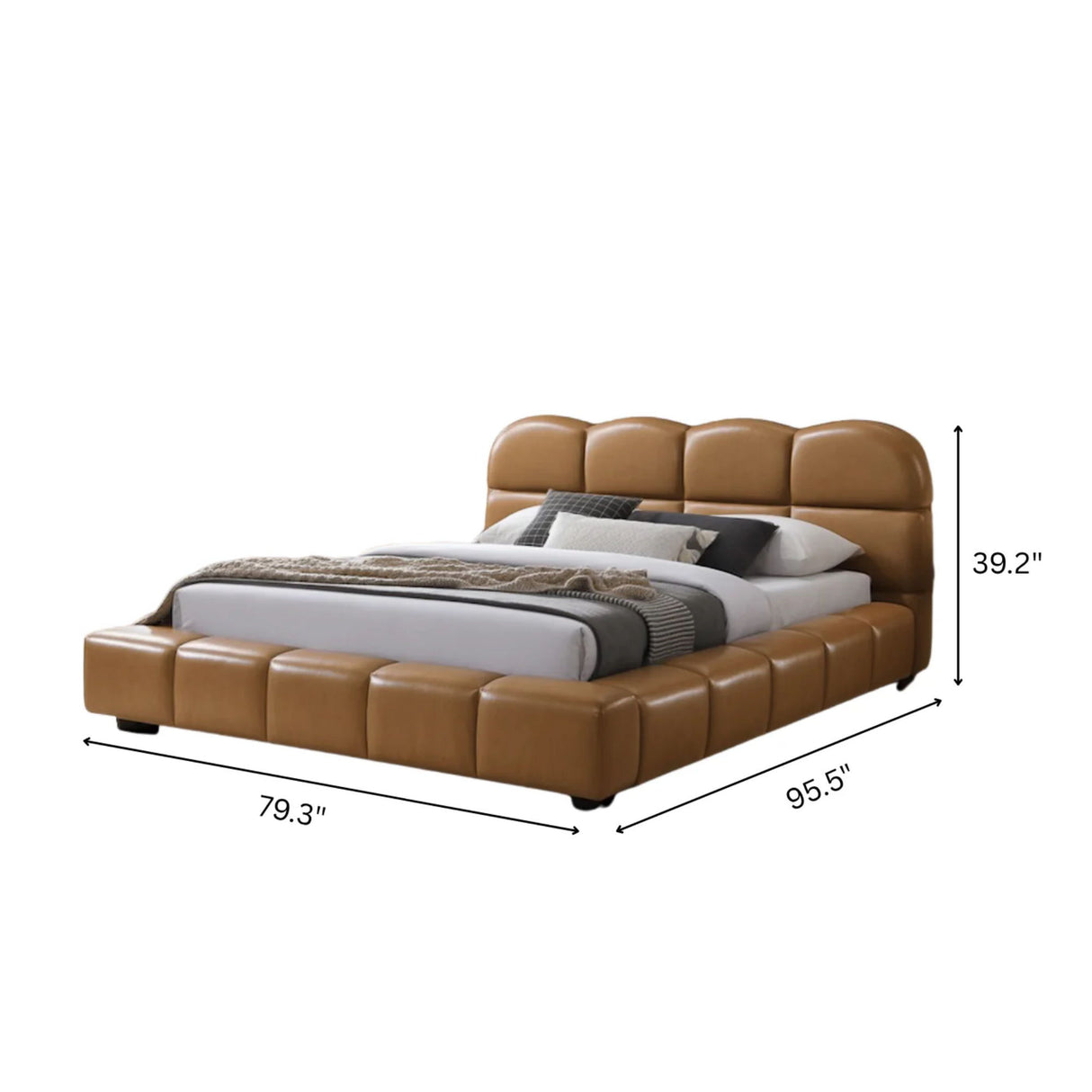 Roswell - Queen Size Platform Bed - Tan