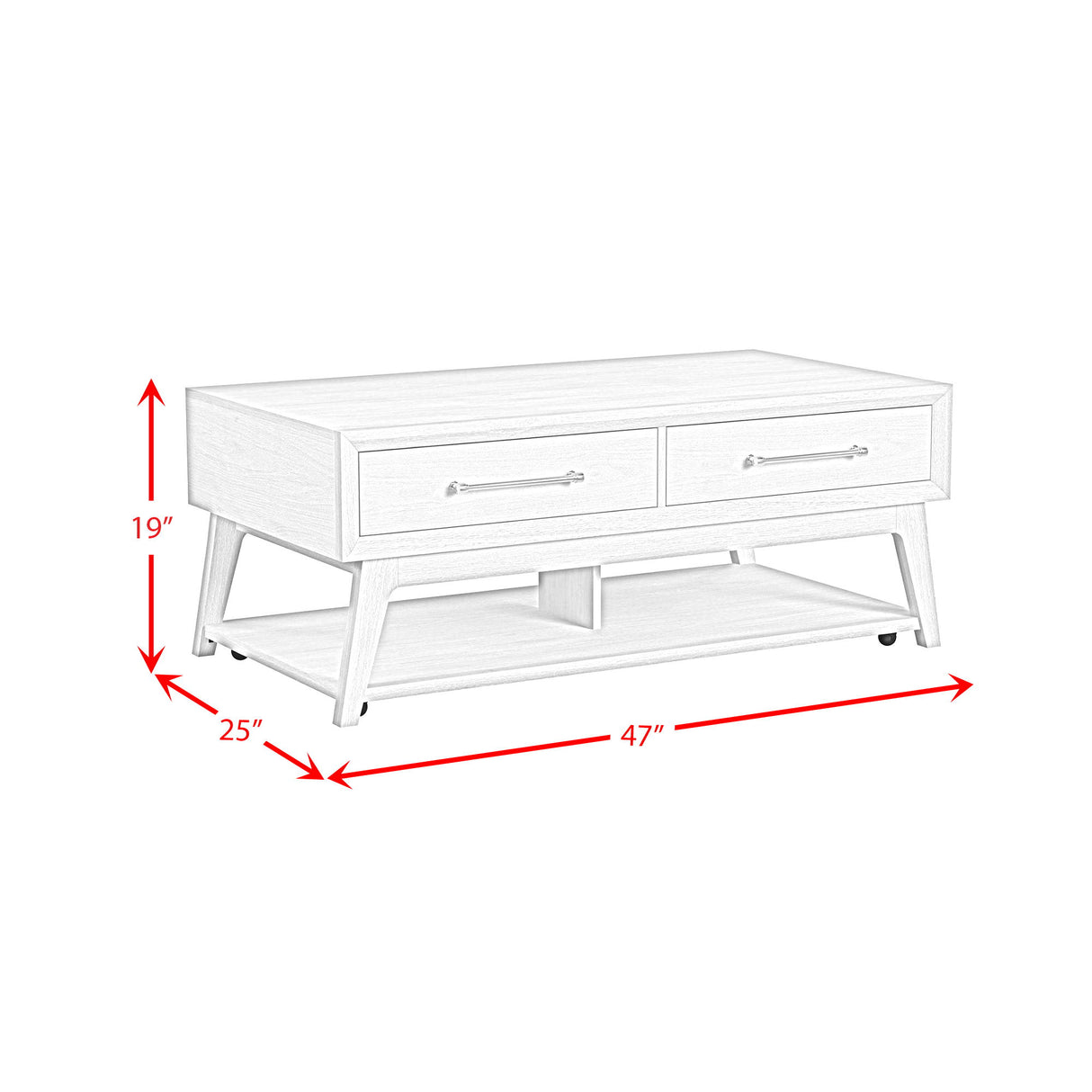 Westland - Coffee Table With Casters - Almond