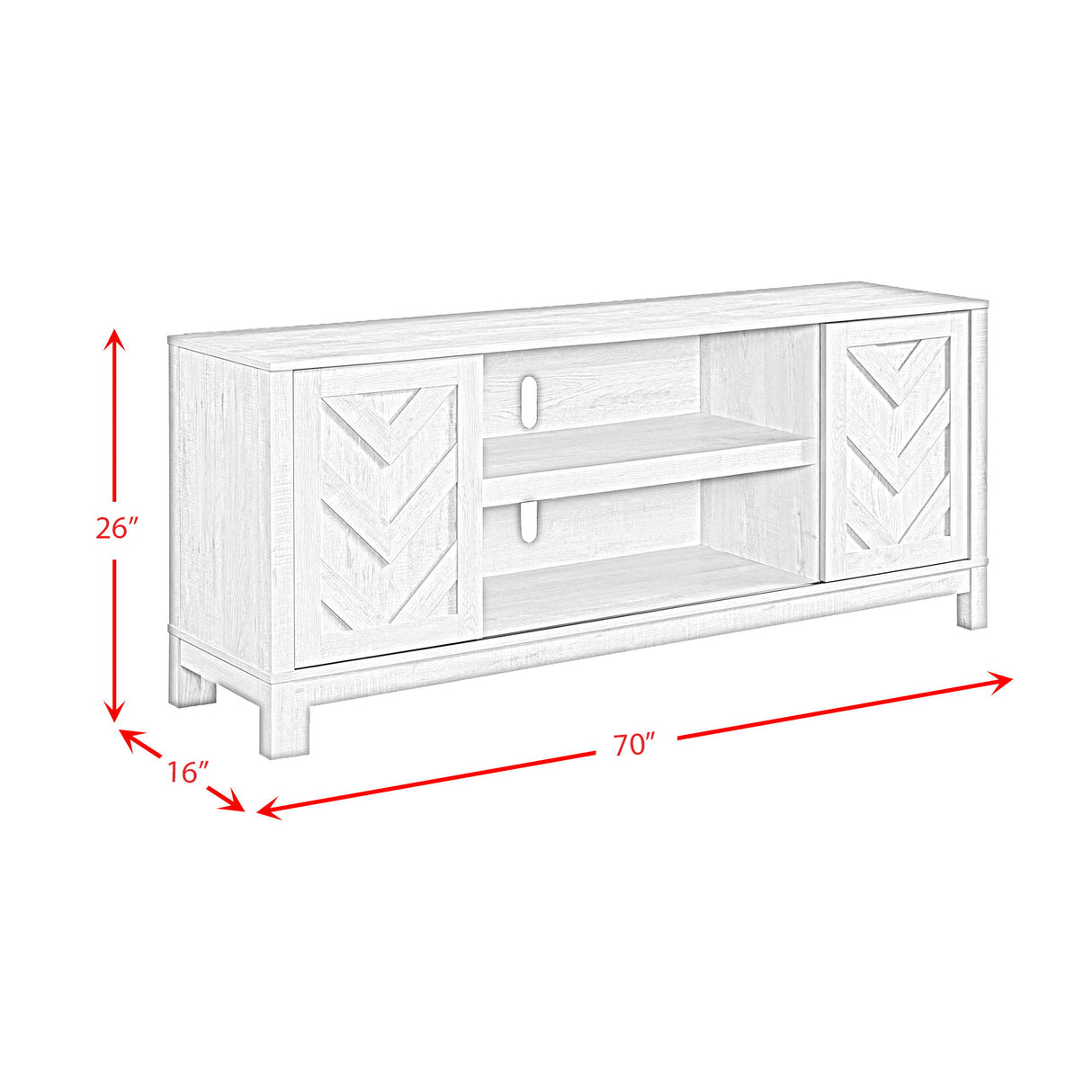 Eleanor - 70" TV Stand With Sliding Door - White