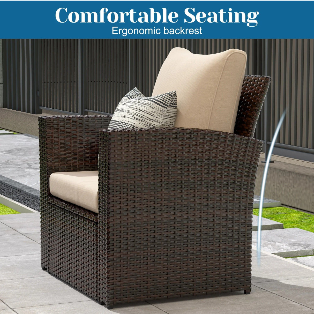 Modern Patio Set With Table And Cushions