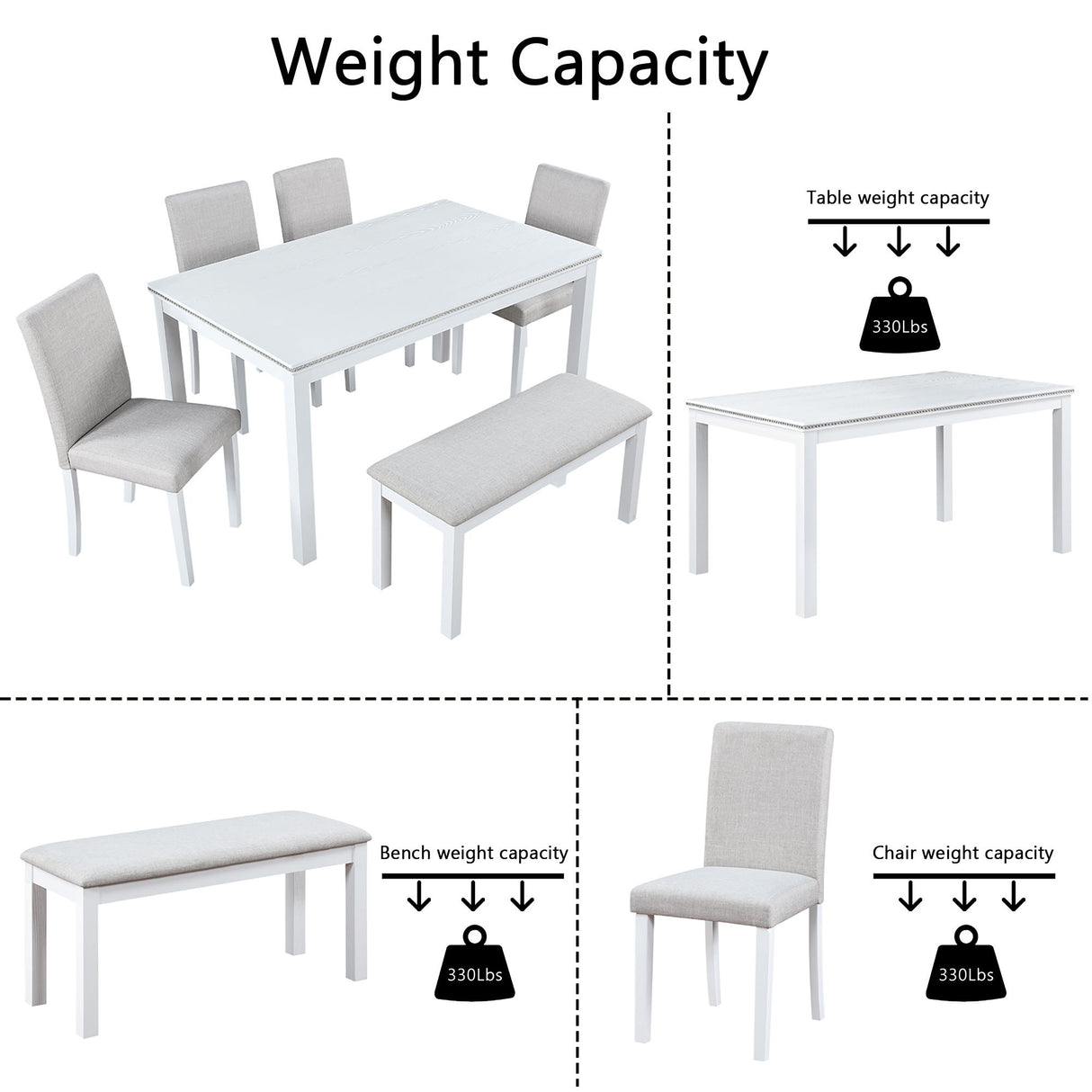 Dining Table Set With Crystal Decoration And Upholstered Chairs