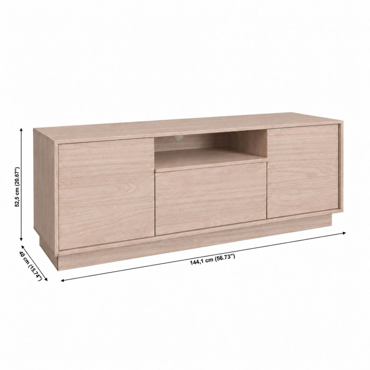 TV Stand For TVs Up To 65" & 2 Doors, 1 Drawer And 1 Open Shelf - Walnut